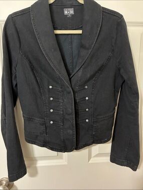 Converse All Star Women's Black Denim Military-Style Jean Jacket